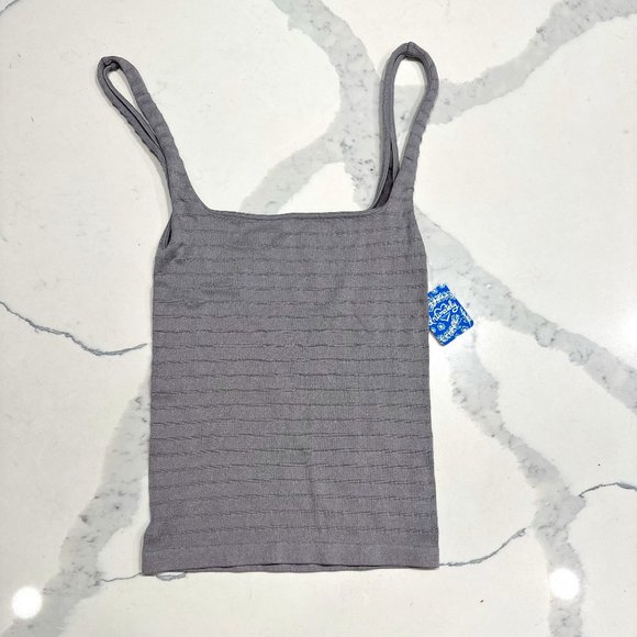Free People Square One Seamless Cami - Heather Grey -  M/L - Picture 8 of 10